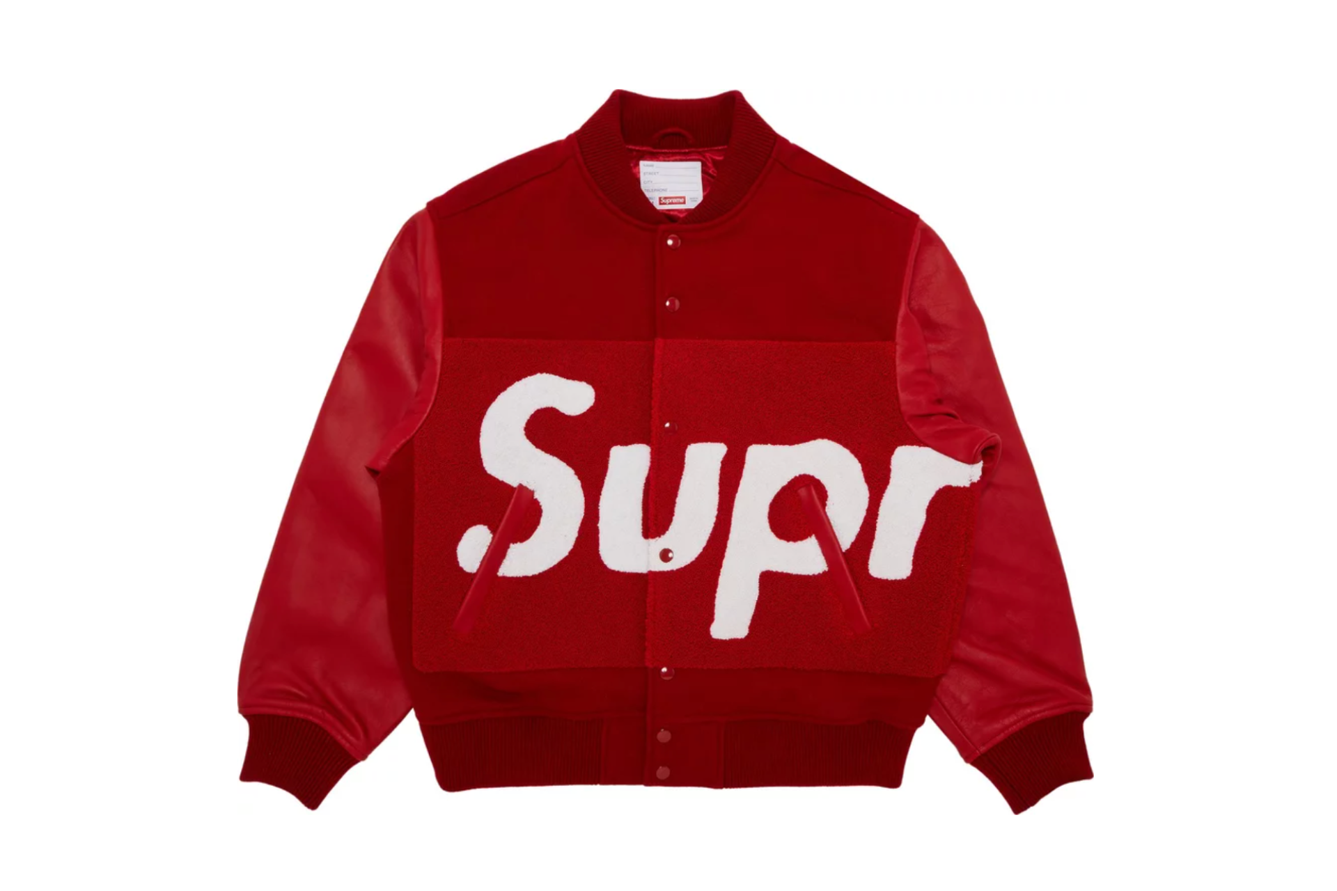 SUPREME BIG LOGO CHENILLE VARSITY JACKET