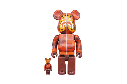 Bearbrick X  Bape Camo Tiger 100 &amp; 400 Set%