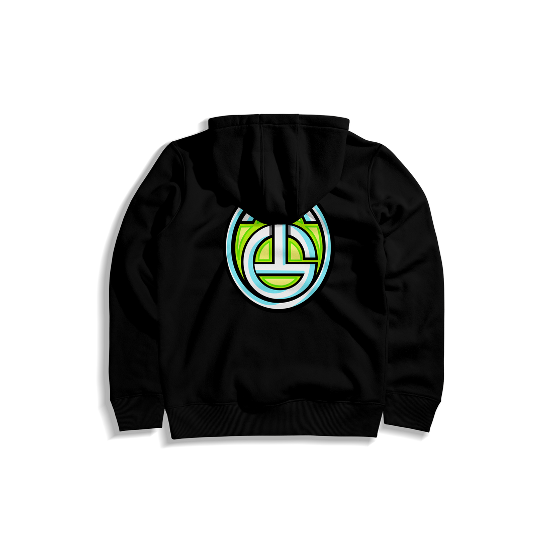 TG MONOGRAM LOGO BLACK PULLOVER HOODIE