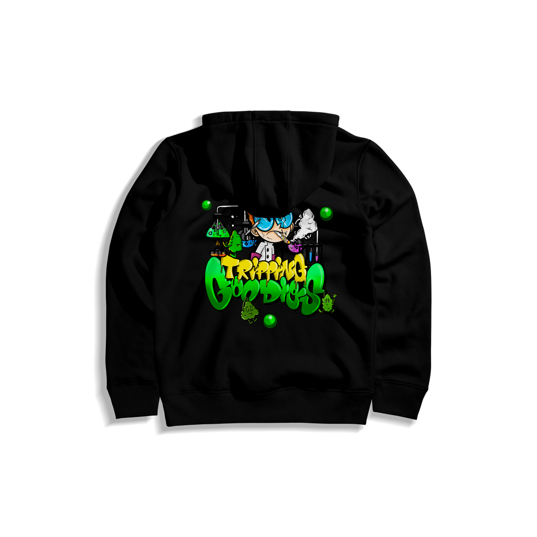 TG TRIPPY LAB BLACK ZIPUP HOODIE