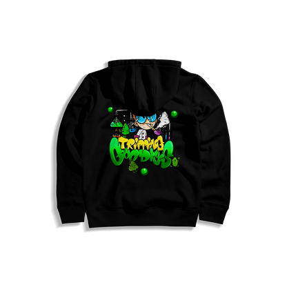 TG TRIPPY LAB BLACK ZIPUP HOODIE